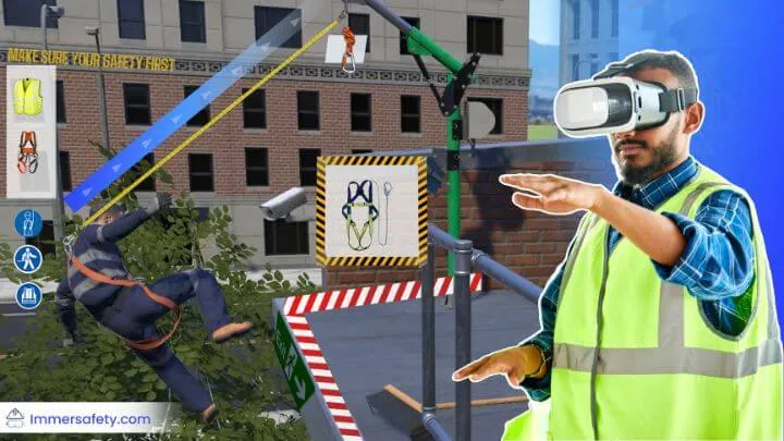 VR Safety Fall Protection Module With Ladder Climbing - Immersafety