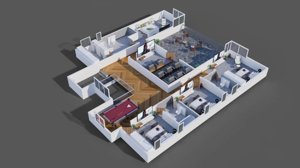 3d floor plan in construction job safety 