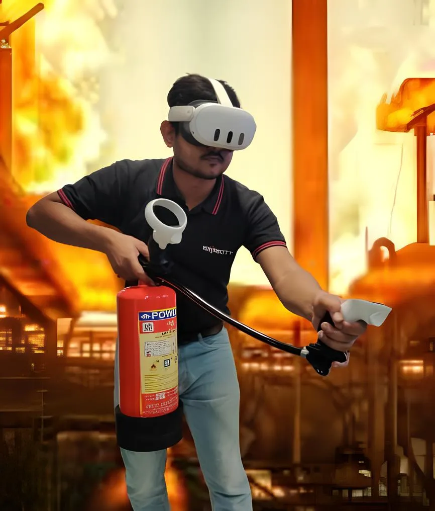 Immersafety Fire extinguisher simulator for fire safety training